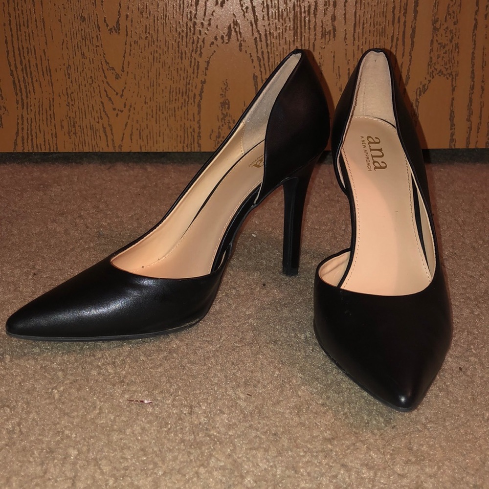 a.n.a Black Pointed Toe Stiletto Heels